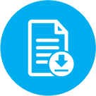 Blue document download icon